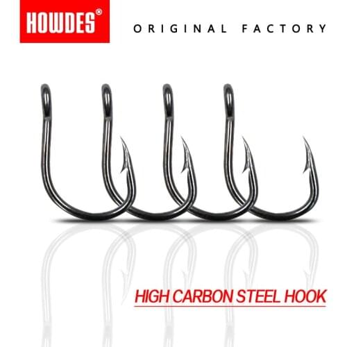 50/pcs Fish Hook High Carbon Steel Barbed In Fly Fishing Hook Worm Pond Fishing Bait Holder Jig Hole Pesca Hooks for soft lure