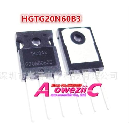 Aoweziic 100% new imported original HGTG20N60B3 G20N60B3 TO-247 IGBT tube field effect tube 40A 600V