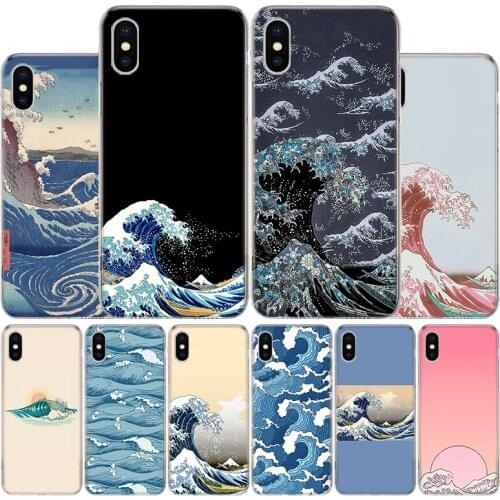 Japanese wave art Phone Case For Apple Iphone 11 12 Mini Pro X XR XS Max 7 8 6 6S Plus 5 SE 7G 6G + Art Cover Coque Capa Shell