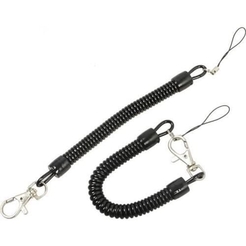 Black High Quality Bungee Cord Old Man Mobile Phone Anti-Loss Strap Running Phone Anti-Loss Spiral Telephone Line Elastic Rope