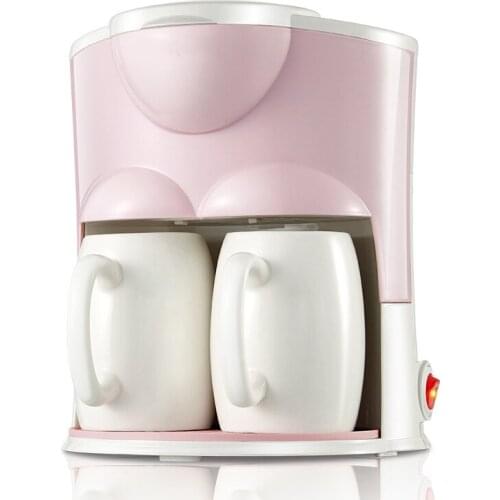 CM-802 Mini Double Cup Food Grade Pp Electric Coffee Maker Portable Full Automatic American Coffee Machine Tea Making Machine