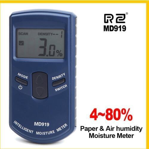 RZ Super large LCD display electronic moisture meter instrument to measure paper and air humidity clear moisture reader MD919ic