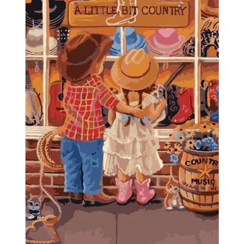 GATYZTORY Frame Diy Painting By Numbers Childs Paint By Number Figure Handpainted Wall Decor Frame Artwork Gift