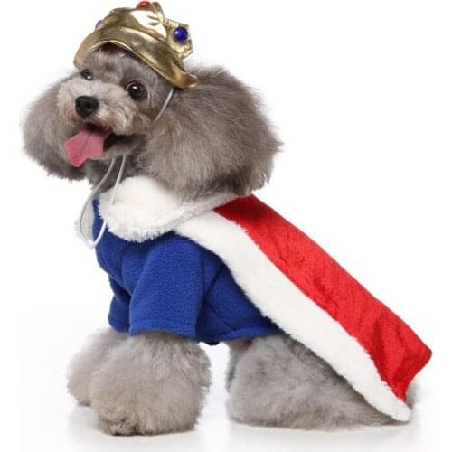 Halloween Pet King Costume Dog Clothing For Small Medium Dogs Funny King Cosplay Dog Costume Funny Outfits Puppy Coats
