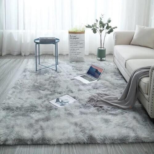 Purple white pink gray rug living room decoration with square rug faux fur childrens room bedroom living room plush rug modern