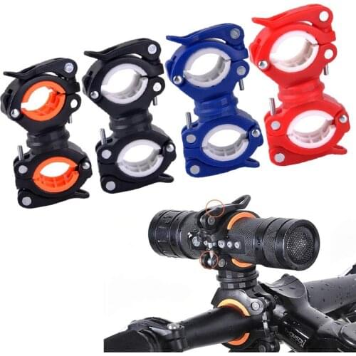 Bicycle Light Bracket Bike Lamp Holder Pump Stand Mount 360 Degree Rotatable Flashlight Holder Bracket Front Rear Clamp Clip