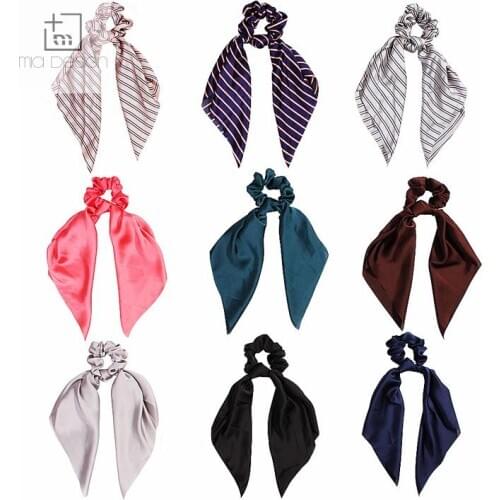 Streamer hair band Wholesale Fashion Women Hair Accessories Solid Colors bow large intestine ring hair band