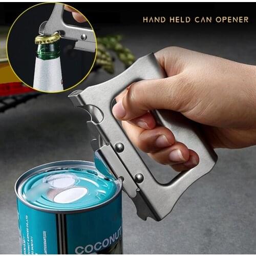 Multifunctional Manual Can Opener Beer Bottle Opener Side Cut Stainless Steel Canned Knife Safety Open Cans Kitchen Tool