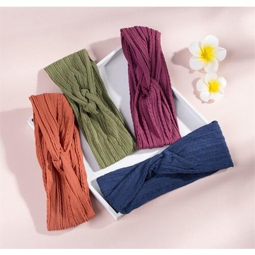 Baby Girls New Multi-colored Cotton Childrens Elastic Hair Hoops Hundred Baby Headpiece Cross Baby Hair Band