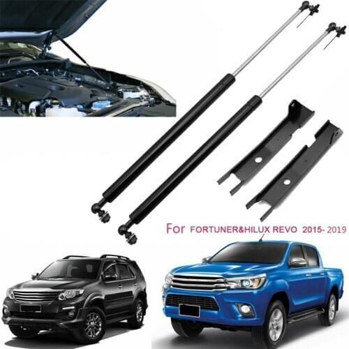 2PCS Front Engine Hood Lift Supports Shock Struts for Toyota Fortuner / Hilux Revo Vigo 2015-2019 Accessories