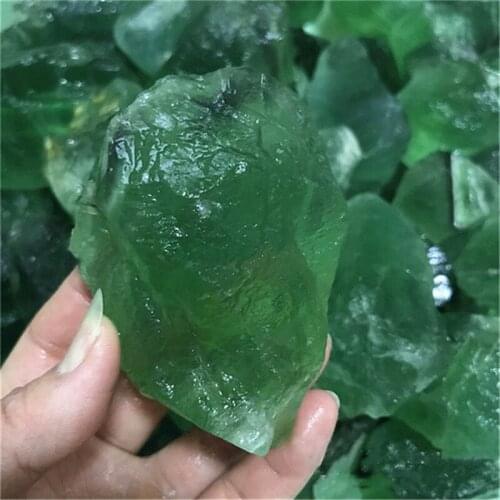 Natural green fluorite rough raw crystals gemstone for decoration