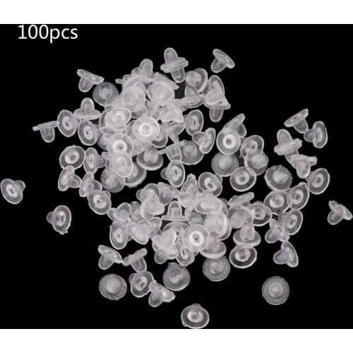 100Pcs Clear Anti-Pain Rubber Clip On Earring Super Soft Silicone Cushion Pads Jewelry Accessories
