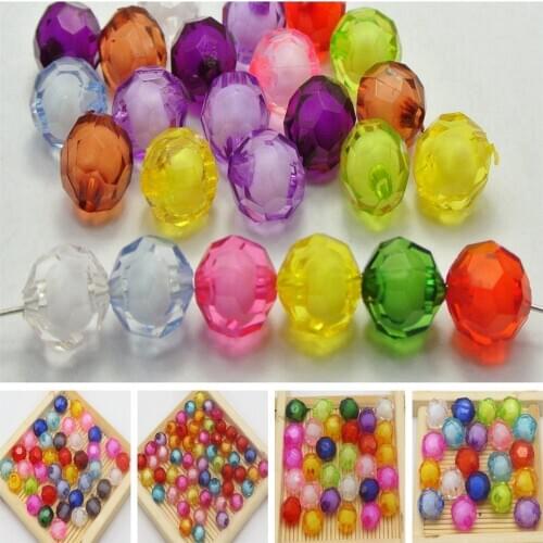 Craft DIY Mixed Color Acrylic Faceted Round Beads 6mm-12mm "Bead in Bead" Spacer