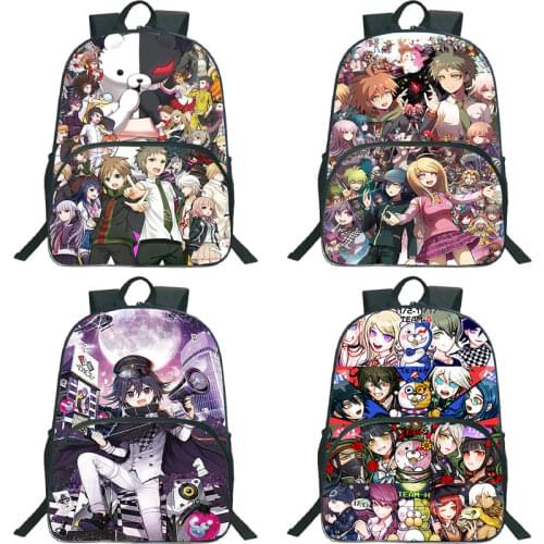 Danganronpa Backpack Monokuma Boy Girl Daily School Backpacks Men Women Laptop Rucksack Anime Cartoon Teen Cosplay Travel Bag