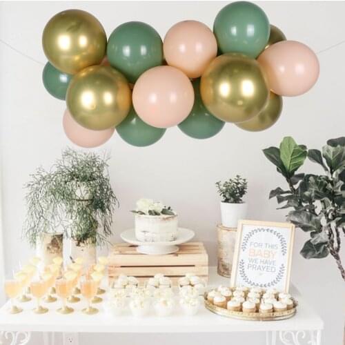19pcs Sage Green Latex Balloons Garland Arch Kit Baby Shower Decor Wedding Jungle Birthday Party Decor Kids Helium Balloon Arch