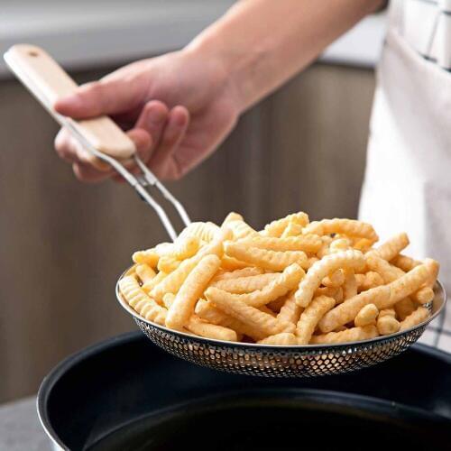 OTHERHOUSE Stainless Steel Mesh Strainer Spoon Oil Filter Flour Colander Noodles Chips Sieve Filter Sifter Kitchen Tools Large