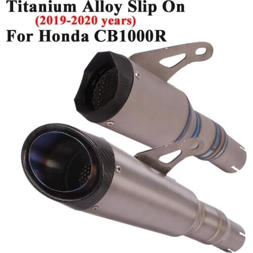 Titanium Alloy Slip On For Honda CB1000R 2019 2020 Motorcycle Racing Exhaust Escape Modified Carbon Fiber Muffler Link Pipe