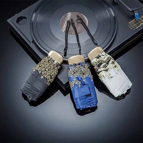 UV Sun Umbrella Pocket Mini Umbrella Women Embroidered Umbrella Sun Protection and Ultraviolet Protection Parasol