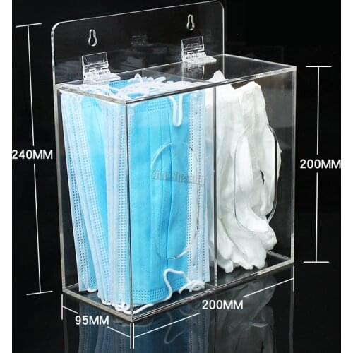 Dental Acrylic box Gloves Dustproof Organize Box Acrylic Clear Tissue Box Disposable Paper Scarf Box