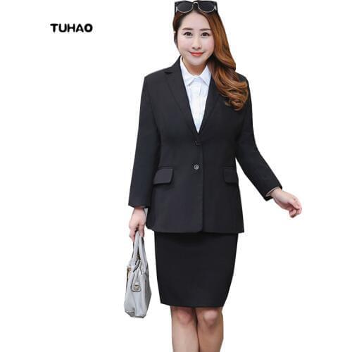 TUHAO business suits PLUS SIZE 10xl 8XL 6XL 5XL 4XL Womens Jacket spring office lady Jacket Black Coat clothing YN04