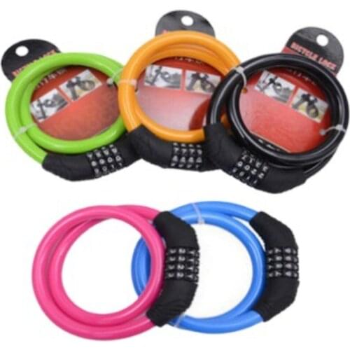 Bicycle Lock Mountain Bike Anti-theft Wire Lock 4 Digital Password Electric Car Motorcycle Steel Cable Lock Bicycle Accessories