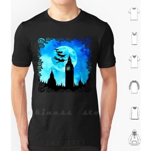 Magical Watercolor Night-T Shirt 100% Cotton DIY S-6xl Wendy Neverland Fantasy London Nursery Children Classic