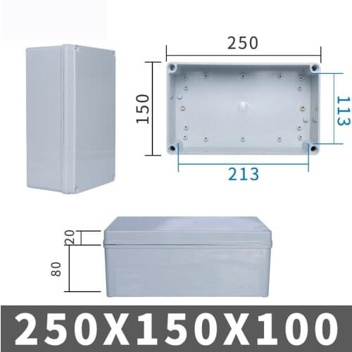 High-end Quality IP67 Waterproof DIY Electrical Junction Box ABS plastic Enclosure Case Outdoor Distribution box 250*150*100mm