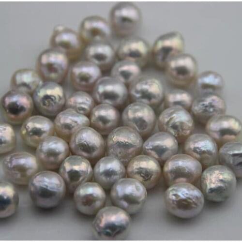 Wholesale 10-11mm White Color Baroque Pearls Real Natural Freshwater Loose Pearls No Hole, 10pcs/lot