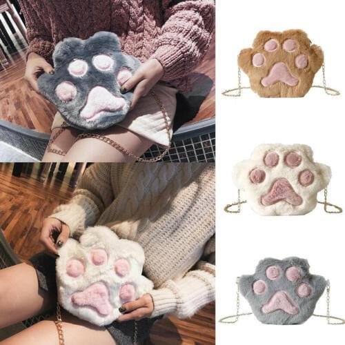 Women Handbag Faux Fur Chain Bag Shoulder Bag Tote Purse Messenger Travel