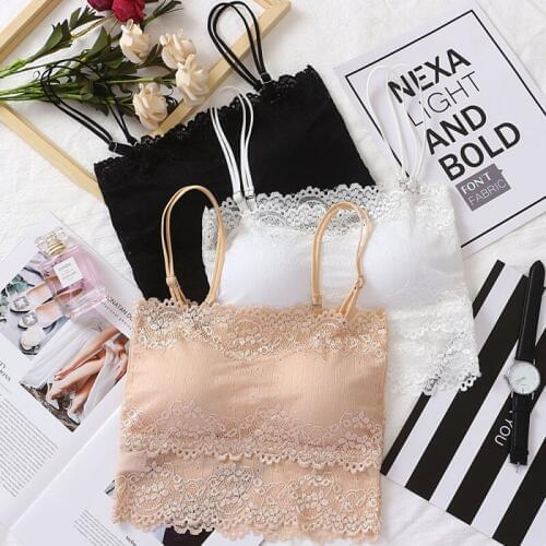 Women Lace Sexy Floral Tops Female Straps Lingerie Breathable Soft Comfortable Bralette Thin Seamless Camisoles Top S42