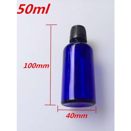 10 pcs 40x100 mm Dark Blue Glass Bottles With Black Plastic Cap&Plugs DIY 50 ml Empty Glass Storage Bottles Jars