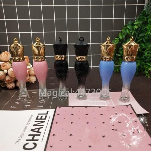 10/30/50pcs Empty Lip Gloss Tubes Crown Mermaid Lip Bottle Cosmetic Clear Containers Travel Portable Transparent Bottle Brush