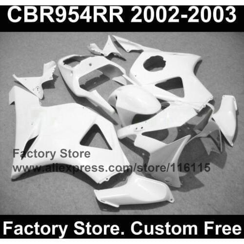 100% ABS plastic custom fairing for CBR 900RR 2002 2003 fireblade clean white fairings kit CBR 954 RR CBR 900RR 02 03