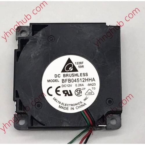 Delta Electronics BFB04512HHA 9A23 DC 12V 0.26A 45x45x10mm 3-Wire Server Cooler Fan