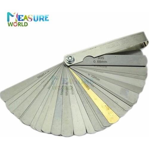 32 Blades Metric Thickness Gage Set Tappet Valve Feeler Gauge Gauges /metric With Brass Measuring Range 0.04mm - 0.88mm