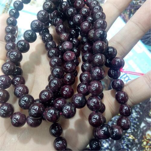 Top quality 4/6/8/10/12mm Natural Stone beads dark red Color garnet stone bracelet and Necklace making beads