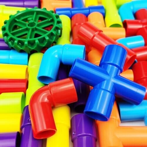 DIY Water Pipe Building Blocks Toys Pipeline Tunnel Construction Enlightening Educational Assembling STEM Toys For Children Gift