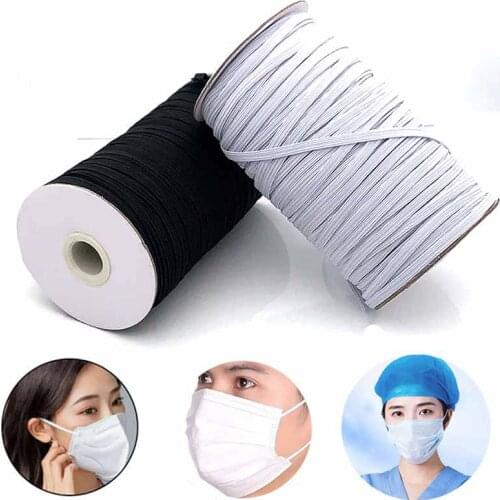 6mm Elastic Cord Heavy Stretch String Braided Elastic Band 5/10/20Yard Sewing Elastic Spool Rope for Sewing Craft Mask Making