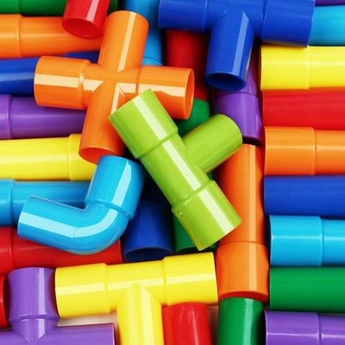 Toys DIY Water Building Blocks Pipeline Montessori Toys Construction Educational STEM Designer Toys For Girls Kids Water Bricks