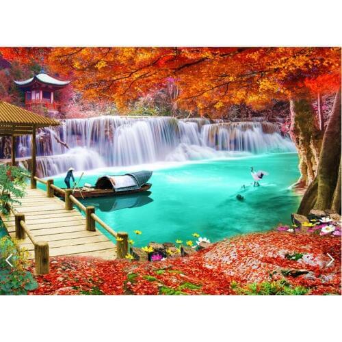 Customized 3d photo wallpaper 3d wall murals wallpaper Autumn lake natural backdrop murals wall paper 3d living room wallpaper