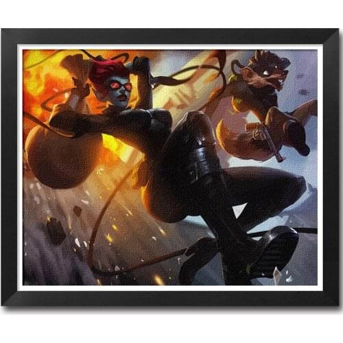 MaHuaf-A1355 LOL Game Artwork painting by numbers on canvas DIY oil hand-painted framed wall picture for living room home decor