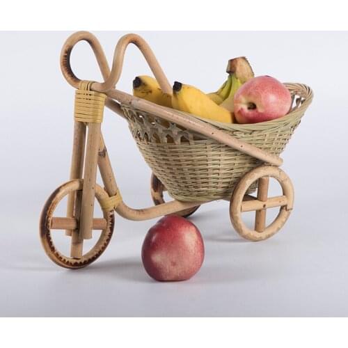 Mini Bamboo Handmade Woven Wicker Straw Basket Rattan for Fruit Food Bread Organizer Bicycle Art Crafts Kitchen Desk Decoration