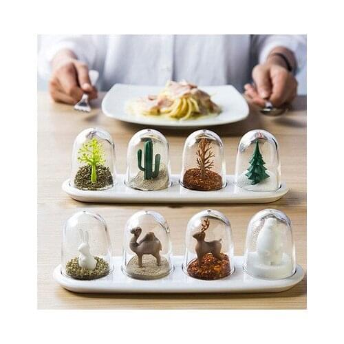 New 4 pack creative ins animal kitchen seasoning cans lovely forest kei chan table caster sugar pot salt is multi-purpose
