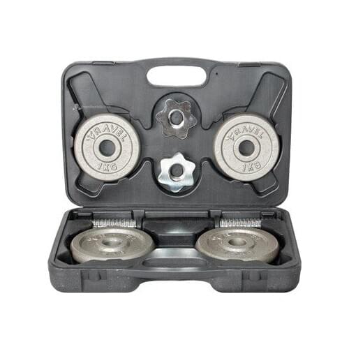 Fitness Equipment Gym Sport Ravel 10 Kg Deluxe Gray Cast Plate Bag Set