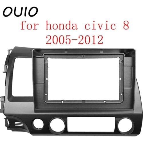 OUIO 10.1 inch car dashboard Double Din DVD frame decoration kit dashboard panel suitable for honda civic 8 2005-2012 frame