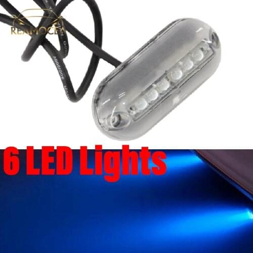 Reamocea 6 LED Blue Underwater Fishing Light 12V Boat Night Light Water Landscape Lighting for Marine Boat Accessories