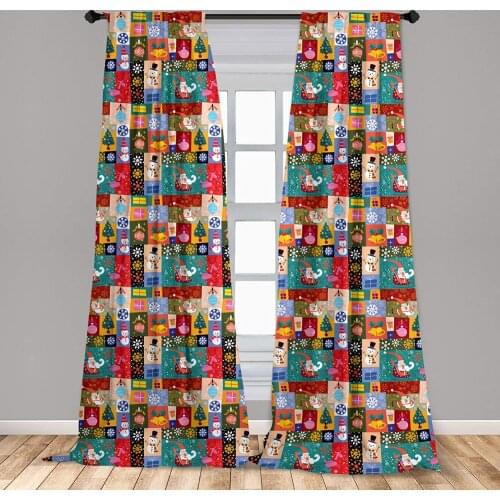 Christmas Curtain Modern Design Theme Funny Xmas Winters Theme Window Treatment Living Room Bedroom