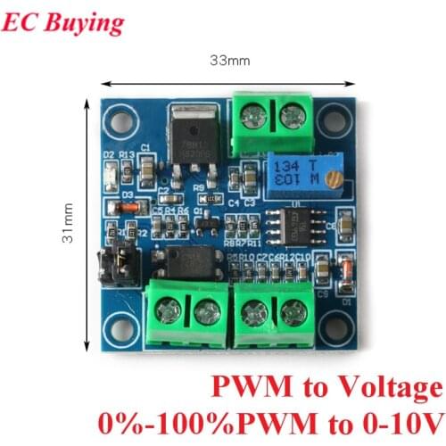 PWM to Voltage Converter Module 0%-100% to 0-10V for PLC MCU Digital to Analog Signal PWM Adjustable Converter Power Module