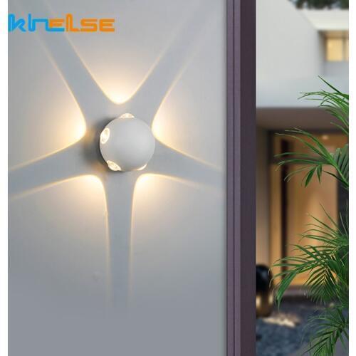 LED Wall Light Aluminum Ball Outdoor Waterproof Wall Lamp Front Door Lights Garden Porch Patio Aside Indoor Wall Sconce Fixture