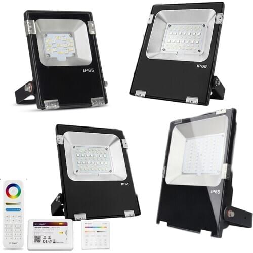 Mi Light LED Outdoor Floodlights 10W 20W 30W 50W Spotlight RGB CCT WIFI RF Remote RGBW waterproof LED outdoor lighting AC86-265V